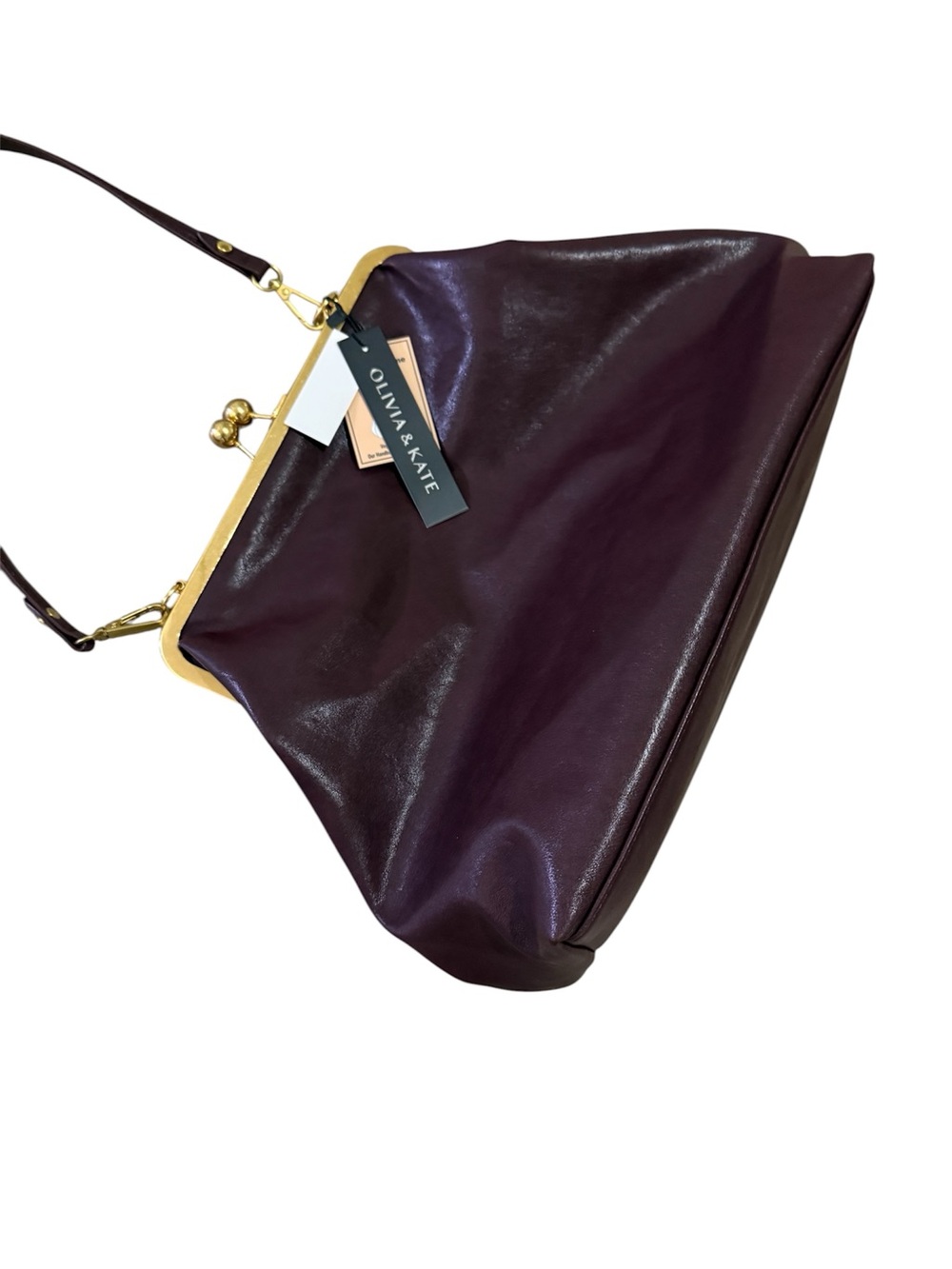 Olivia + Kate Burgundy Frame-Top Satchel